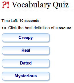 The Vocabulary Quiz